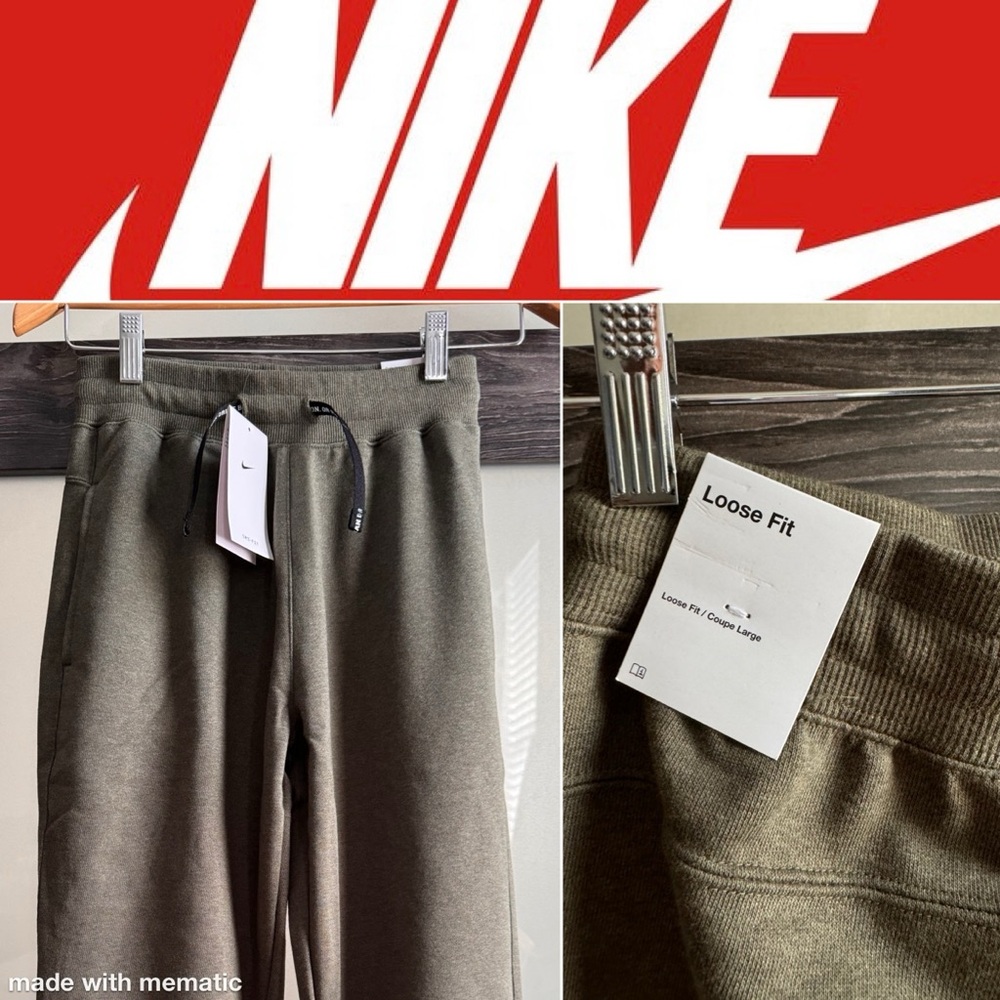 🫒 Nike Kids Sweat Pants/Jogger- Sz M- Loose Fit - Olive Green Color 🫒 NWT